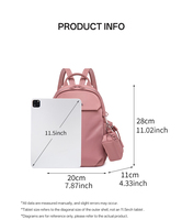 Sac à dos pour ordinateur portable en nylon imperméable pour femmes, pour les trajets domicile-travail et les voyages, grande capacité, multi-poches, léger, élégant