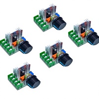 Contrôleur de vitesse de moteur AC 50-220V 2000W 25A, avec module régulateur de tension SCR haute puissance et bouton de gradation LED, 5 pièces