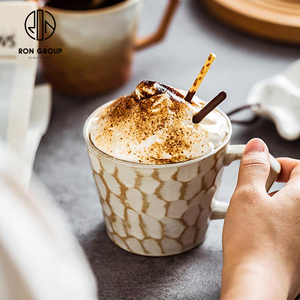 Taza Moderna de Cerámica con Diseño de Martillado para Chocolate Caliente, Té con Leche, Capuchino y Café, con Asa, para Uso en Casa, Oficina o Cafetería - Product Image 5