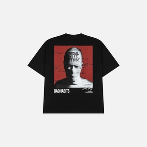 T-shirt Boxy Antisocial 100% Coton Personnalisé Col Rond Manches Courtes Streetwear avec Impression de Logo Graphique - Product Image 1