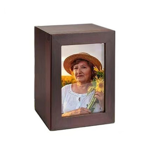 Urna de cremación de madera maciza de exportación para adultos y personas mayores, caja conmemorativa para restos humanos, urna de cremación de mascotas de madera con inserto de foto - Product Image 5