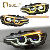 Pièce auto SJC pour BMW Série 3 F30 F35 2013-2018, projecteurs laser V3 tricolores jaune blanc ambre, phares LED