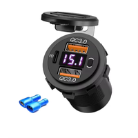 Chargeur de voiture 12V QC3.0 USB et PD USB, prise de chargeur de voiture 4 en 1 pour camping-car, voiture, bus, moto