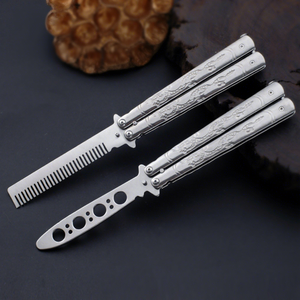 Practice <strong>Butterfly</strong> <strong>Trainer</strong> <strong>Knives</strong> Unsharp-Blade Practice Training Tool Stainless Steel - Product Image 2