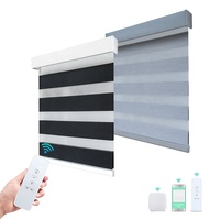 Stores zébrés motorisés compatibles Alexa et Zigbee, intégrés, à protection UV automatique, occultants électriques pour fenêtres et fenêtres françaises