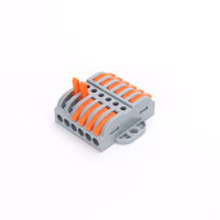 Connecteurs à levier en cuivre 6P 28-12 AWG, écrous, boîtier PC, 32A 250V, bornes de câbles électriques, conducteurs rapides, compacts