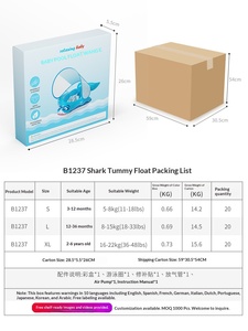 En stock: Nuevo flotador de natación para bebé, tipo tiburón, para usar boca abajo, con protección <span class=keywords><strong>solar</strong></span> y antivuelco. - Product Image 5