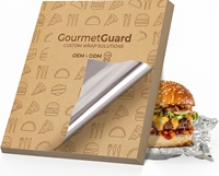 Papier sulfurisé alimentaire personnalisé, résistant à la graisse, pour emballage portable, idéal pour sandwichs, burgers et cuisson.