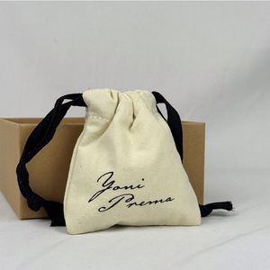 Custom Logo Recycled Organic Muslin Cotton <b>Canvas</b> Drawstring Dust Bag Durable Fashion Drawstring Bag - Product Image 1