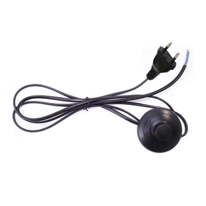 Cordon d'alimentation marche/arrêt de 1.8m avec câbles 2Pin prise EU/US pédale interrupteur fils d'extension couleur noire pour bricolage LED suspension lampadaire - Product Image 3