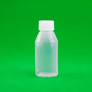 Wholesale 50ml PE Plastic Cosmetic Packaging Round Shape Transparent Squeeze Plastic Bottle