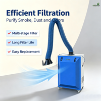 Extracteur de fumées de soudage à bras unique durable avec bras flexible pour les sites de traitement par soudage