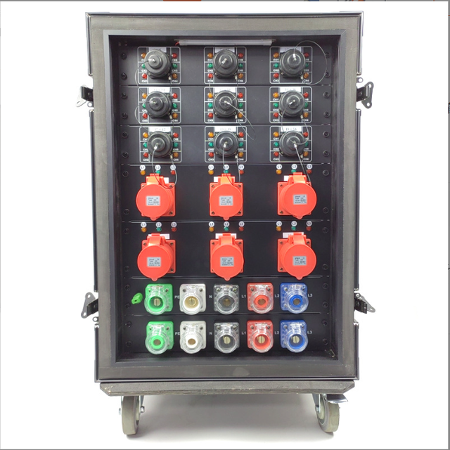 60 Power Lighting Mobile Electric Box Show Flight Case Rental Distribution Cabinet Distribution Box Made of Durable Metal Copper