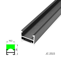 Haute transmission W16 * H20mm lumière LED miroir de salle de bain en aluminium T5 diffuseur acrylique 3500K blanc chaud CRI 90 élégant anodisé