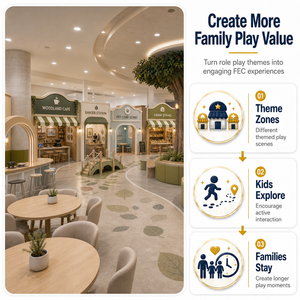 Équipement de terrain de jeux intérieur commercial en bois, village de jeu de rôle avec zone interactive magasin, clinique, café pour centre de jeux pour enfants FEC - Product Image 3