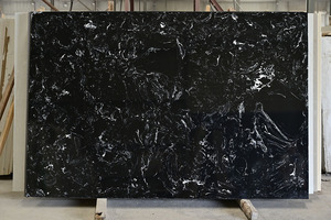 <span class=keywords><strong>Pierre</strong></span> de marbre artificielle <span class=keywords><strong>noire</strong></span> élégante et <span class=keywords><strong>brillante</strong></span> pour la décoration murale intérieure de luxe - Product Image 2