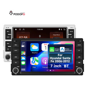 Đầu <span class=keywords><strong>radio</strong></span> xe hơi Android Podofo 7 inch 2+64 cho Hyundai Santa Fe 2006-2012, tích hợp Carplay không dây, Android Auto, Wifi, DVR, GPS, nhà cung cấp ODM - Product Image 1