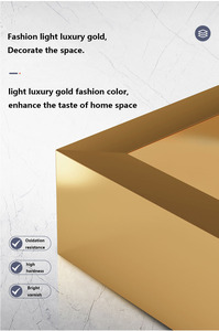 Sang trọng kim loại nghệ thuật thiết kế khách sạn Hội trường thép không gỉ lối vào phòng khách góc gỗ giao diện điều khiển Bảng với gương - Product Image 4