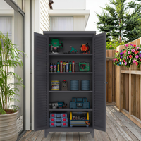 Armoire de rangement extérieure moderne en acier à 2 portes avec serrure à clé, armoire à outils