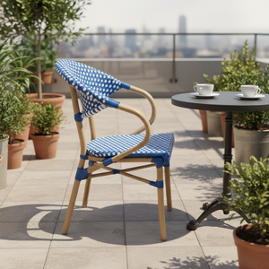 Chaises de bistrot parisien en rotin tressé à la main pour l'extérieur, style français, ensembles table et chaises de bistrot pour <span class=keywords><strong>restaurant</strong></span> et jardin, vente en gros - Product Image 3