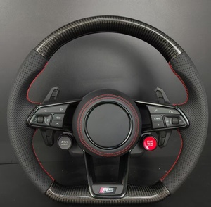 พวงมาลัยรถยนต์สไตล์อาร์เอสคาร์บอนไฟเบอร์พร้อมปุ่มสตาร์ทสตาร์ตแอนด์ไดร์ฟเลือกได้สำหรับรถ <span class=keywords><strong>Audi</strong></span> A3 A4 A5 A6 A7 Q3 Q5 Q7 s/rsseries - Product Image 1