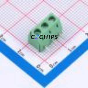 DB301R-3.96-3P-GN-S Screw Terminal Block Bent Lead Through Hole,P=3.96mm Connector 1x3P 3.96mm Green Right Angle Insert - Product Image 1