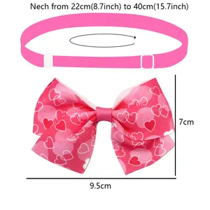 Pequeño perrito Día de San Valentín pajarita Collar amor Rosa niña perros corbata verano suministros para mascotas accesorios Material de tela - Product Image 6