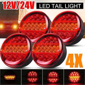 1X/2X/4X 25 LED 12V 24V Feu arrière universel pour voiture, feu stop, clignotant, feu de freinage rond, signalisation pour remorque, camion, caravane, fourgonnette, camionnette - Product Image 1