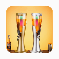 Distributeur de boissons LED en forme de tour de glace, 3L, portable, en plastique, séparable, personnalisable en PC