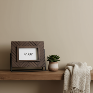 Wooden <b>Picture</b> <b>Frame</b> 4x6 Inch <b>Rustic</b> Dark Brown Tabletop Easel Back Photo <b>Frame</b> for Home Decor - Product Image 2
