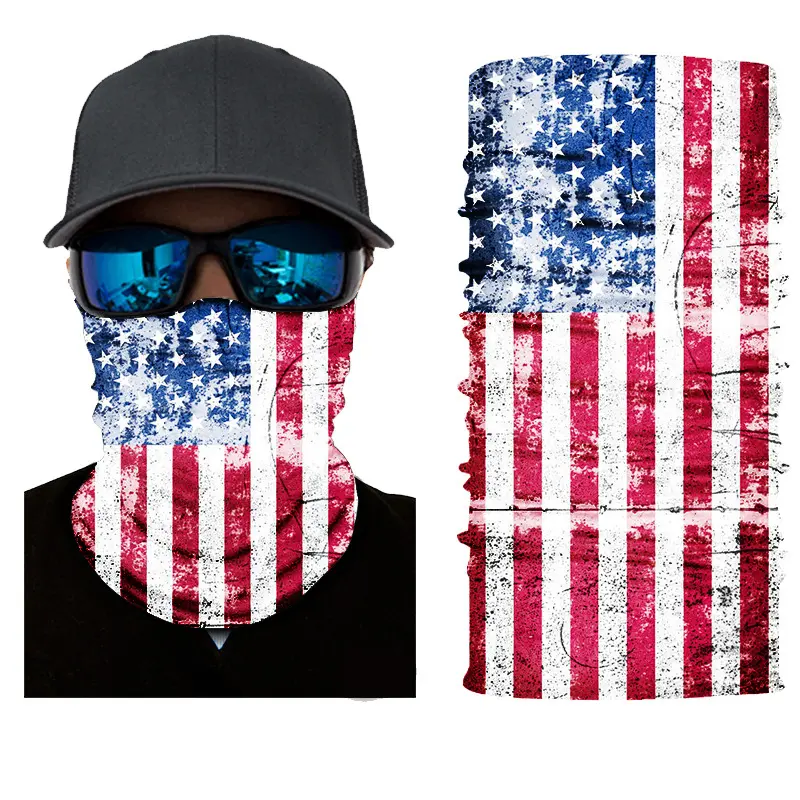 Amerikanische Flagge Turban heiß verkauften Outdoor-Reiten Multifunktion maske Sonnenschutz nahtlose Kragen Bandanas