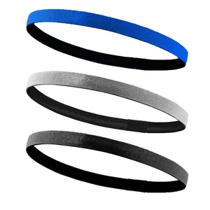 Özel logo moda renkli ter bandı egzersiz hairband spor kaymaz elastik kafa bandı