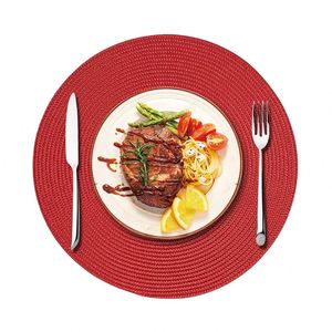 Hot Sale Plastic PP Circle Placemat Hand-Woven Heat Insulation No-Wash Modern Minimalist Decorative Table <b>Mat</b> Multicolor - Product Image 4