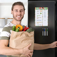 Planificateur de repas magnétique pour réfrigérateur A4-8.5x12, menu hebdomadaire, tableau effaçable à sec, forme écologique pour la cuisine