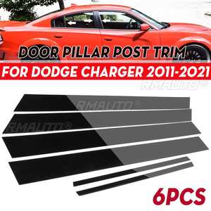 6pcs for Dodge Charger 2011-2021 Car <b>Window</b> Pillar Posts Door Panel Sticker <b>Cover</b> Trim Glossy Black Film Decoration - Product Image 1