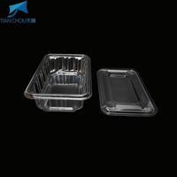 Boîte en plastique PET transparente jetable de qualité alimentaire avec couvercle séparé, empilable pour la vente à emporter et la restauration