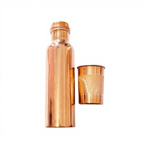 Plain Finish Real Copper <b>Bottle</b> With Glass Best Selling Copper Water <b>Bottle</b> Sets For Gift Ideas Office Home Drinking <b>Bottle</b> Set - Product Image 1