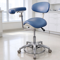Chaise ergonomique de dentiste avec accoudoirs, tabouret de dentiste pivotant réglable en hauteur
