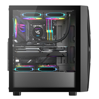 Ruix P30 Mid Tower ATX Gaming PC Case with Side Tempered Glass Mesh Fashionable Transparent Computer Case for Desktop Office Use