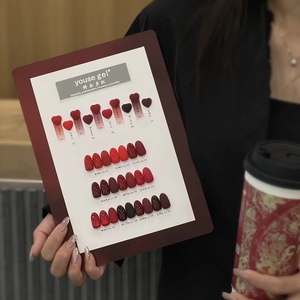 Ensemble de vernis à ongles en gel UV rouge bordeaux 10 couleurs avec panneau d'affichage pour salon de manucure professionnel - Product Image 5