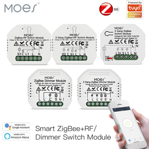 Módulo de relé <span class=keywords><strong>Zigbee</strong></span> inteligente Tuya, módulo de atenuación de interruptor de luz, automatización de 1/2/3/4 Gang, interruptor DIY, Control de 2 vías por Alexa Google - Product Image 2