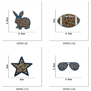 2024最新のヒョウ柄刺Embroideryパッチ休暇アップリケパッチ刺Embroideryアイロン刺繍パッチ - Product Image 6