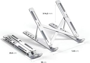 Soportes para Portátiles, Soporte Ajustable de Aluminio para Portátiles de 7 Niveles, Soporte Elevador Ajustable para Escritorio, Compatible con Portátiles de 9 a 15.6 Pulgadas - Product Image 6