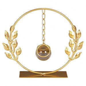Modern Wheat Crystal Ball Ornament - Metal Desk Decor for Office Anniversary Gift Corporate Award Appreciation Present - Product Image 6