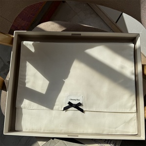 CH Custom Label Logo High Quality Cotton Envelope Dust Clothing Packaging Bag Jewelry Gift Pouch with <b>Hook</b> and Loop Strips - Product Image 4