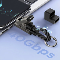 Nuevo Llavero con Pantalla LED Corta 2026, Cables de Carga Rápida 4 en 1 de 65W/27W USB/Tipo-C a Tipo-C/8 Pines para Teléfono Móvil