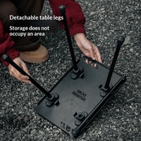 Mesa Plegable de Aleación de Aluminio Estilo Militar para Campamento y Picnic al Aire Libre, Mueble Plegable Portátil de Doble Uso