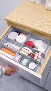 Cassetto regolabile divisorio organizzatore di stoccaggio armadio <span class=keywords><strong>separatore</strong></span> per calzini biancheria intima trucco <span class=keywords><strong>cucina</strong></span> cassettone - Product Image 4