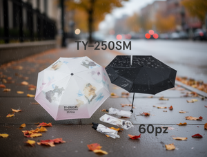 Ombrello per Gattini Ty 250cm, 8 Stecche, Apertura Manuale, 100 cm, Protezione Solare e Pioggia, Uso da Viaggio, Design Carino, Telaio in Lega, Manico in Plastica - Product Image 2