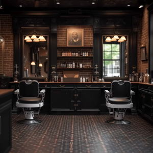 Estación de espejo de barbero duradera con estilo moderno de lujo, muebles de salón de madera Real ajustables para uso comercial de barbería - Product Image 3